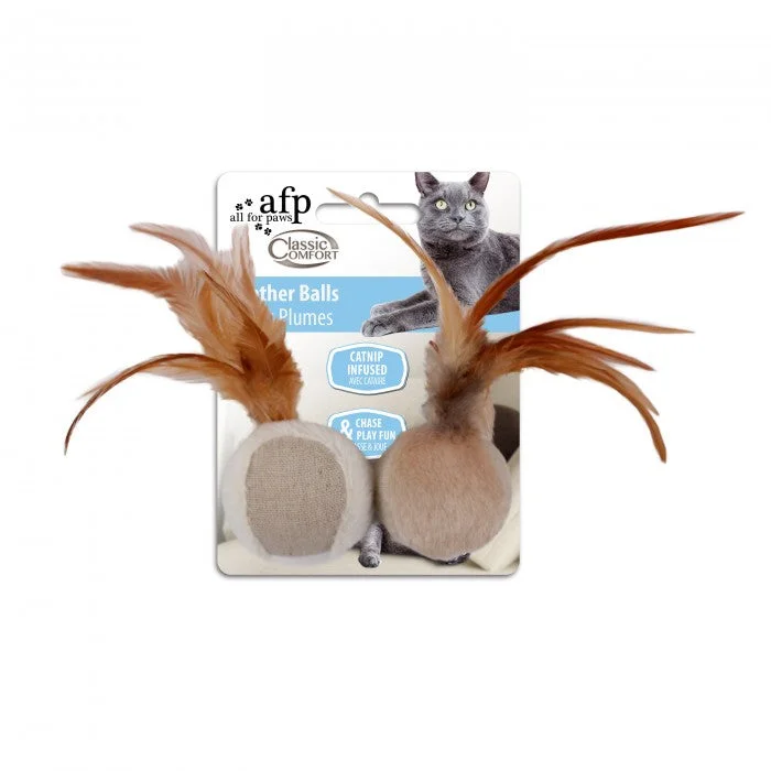 All For Paws Comfort Feather Balls Cat Toy