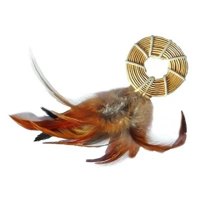 Kong Straw Ring With Feathers Cat Toy