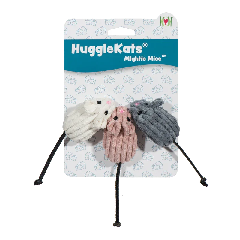 HuggleHounds Cat Mightie Mice 3pk