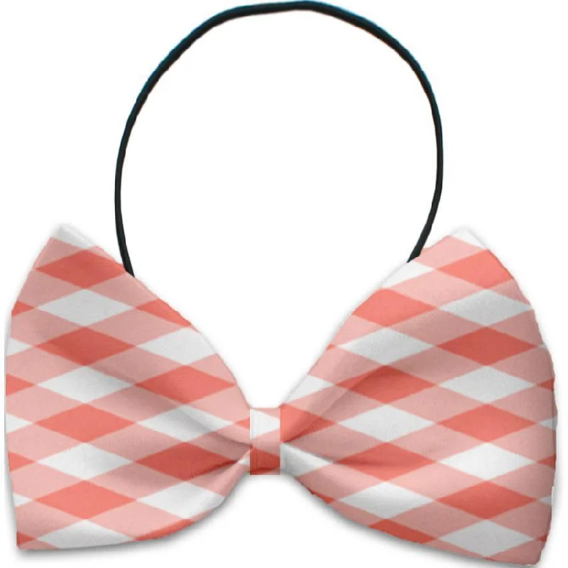 Dog Bow Tie Peach Plaid