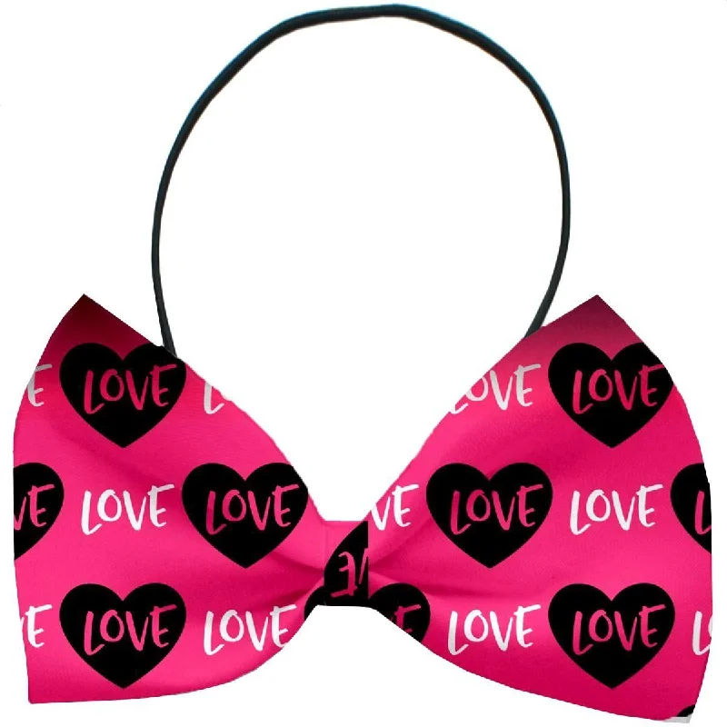 Dog Bow Tie Pink Love