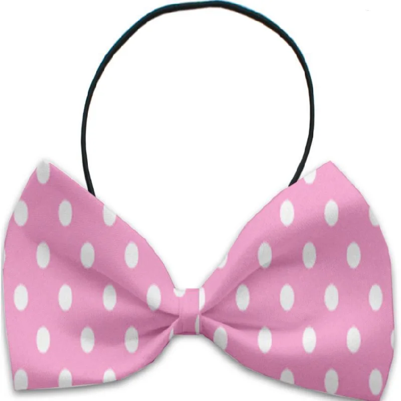 Dog Bow Tie Pink Polka Dots