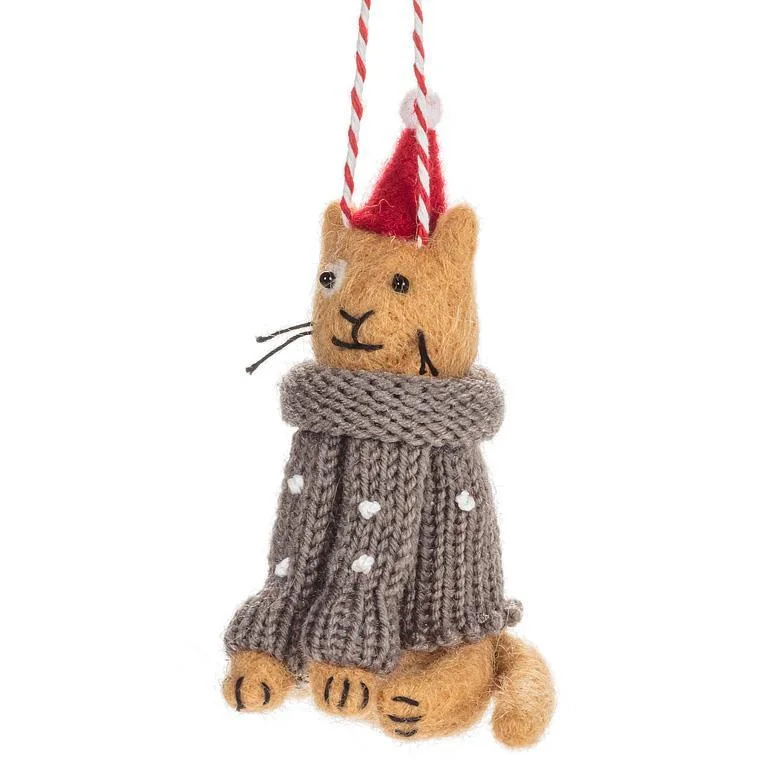 ABBOTT Cat in Dot Sweater Ornament