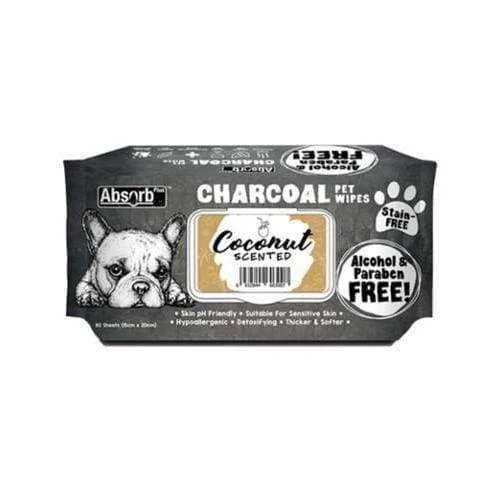 [3 FOR $15] Absorb Plus Charcoal Pet Wipes 80pcs (Coconut)