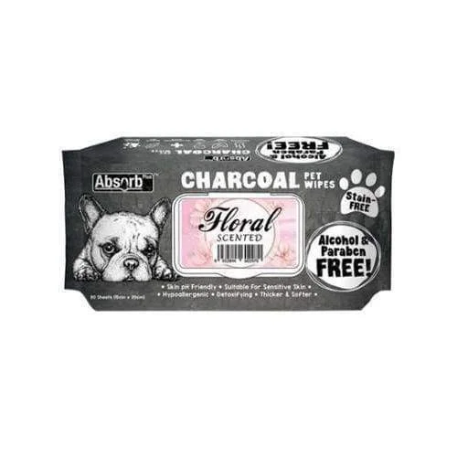 [3 FOR $15] Absorb Plus Charcoal Pet Wipes 80pcs (Floral)