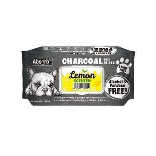 [3 FOR $15] Absorb Plus Charcoal Pet Wipes 80pcs (Lemon)