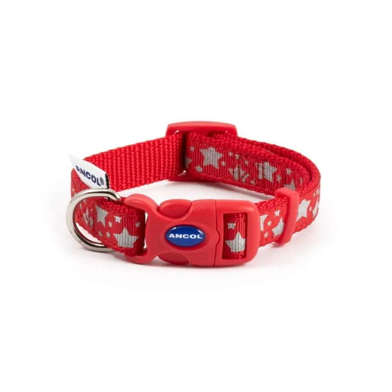 Ancol Star Reflective Adjustable Collar - Red