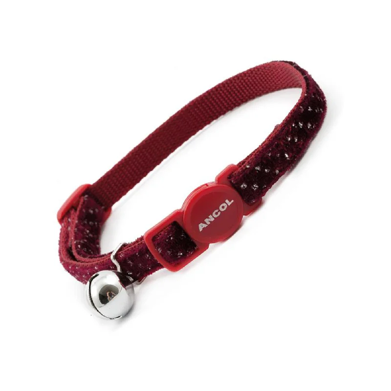 Ancol Safety Buckle Velvet Sparkle Cat Collar