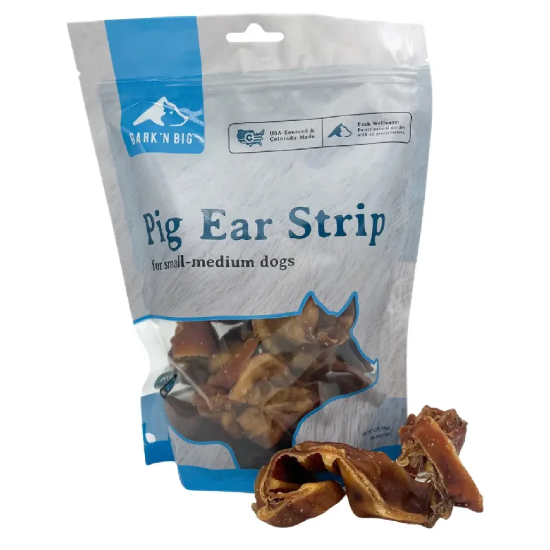 BarkNBig Dehydrated Pig Ear Strip Dog Treats 200ct Bulk