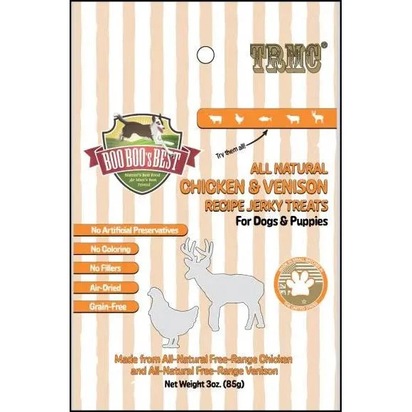 Boo Boo's Best Chicken & Venison Jerky Treats for Dogs 3oz