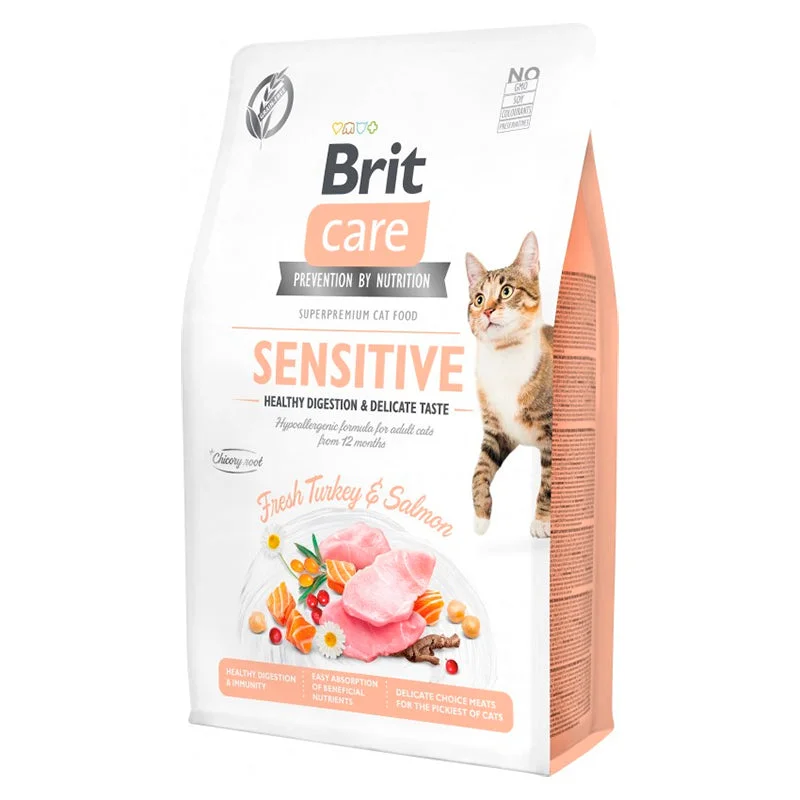 BRITCARE GRAIN-FREE  SENSITIVE DIGESTION FRESH TURKEY SALMON FR CAT 2KG