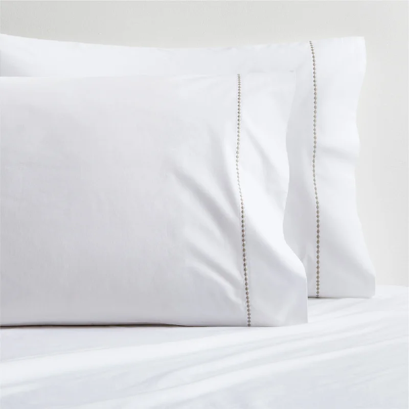 Brown Diamond Percale Pillowcases, Set of 2