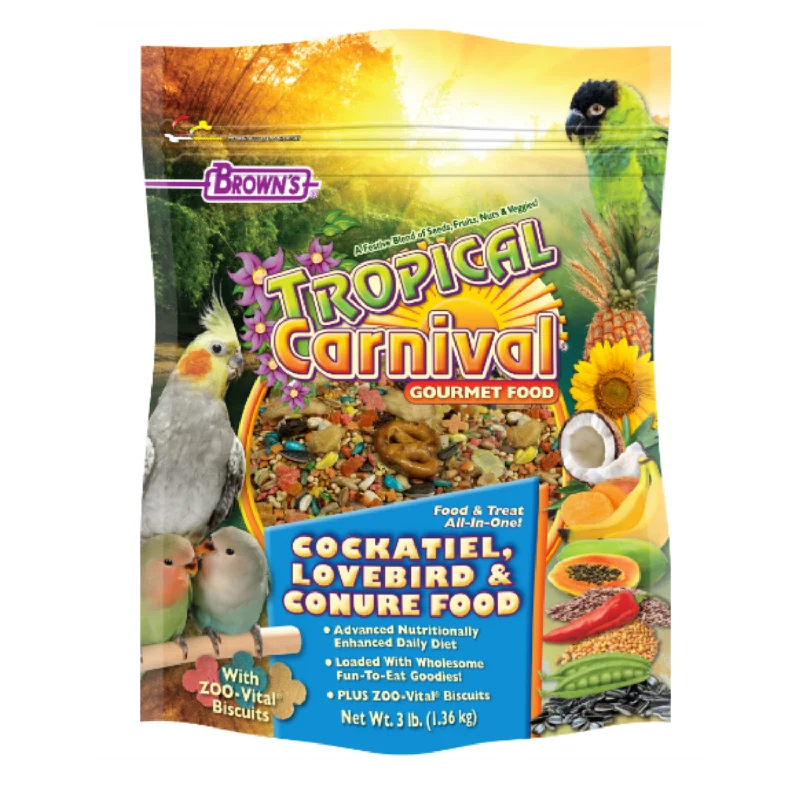 Brown's Tropical Carnival Gourmet Cockatiel Lovebird & Conure Food