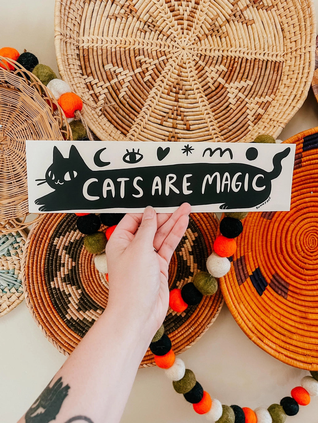 BUNNY DEE Cats Are Magic Bumper Sticker