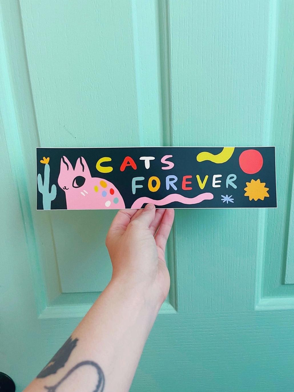 BUNNY DEE Cats Forever Bumper Sticker