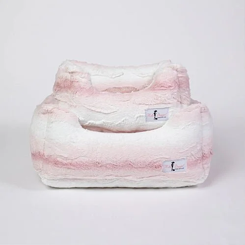 Cashmere Dog Bed in Pink Angora