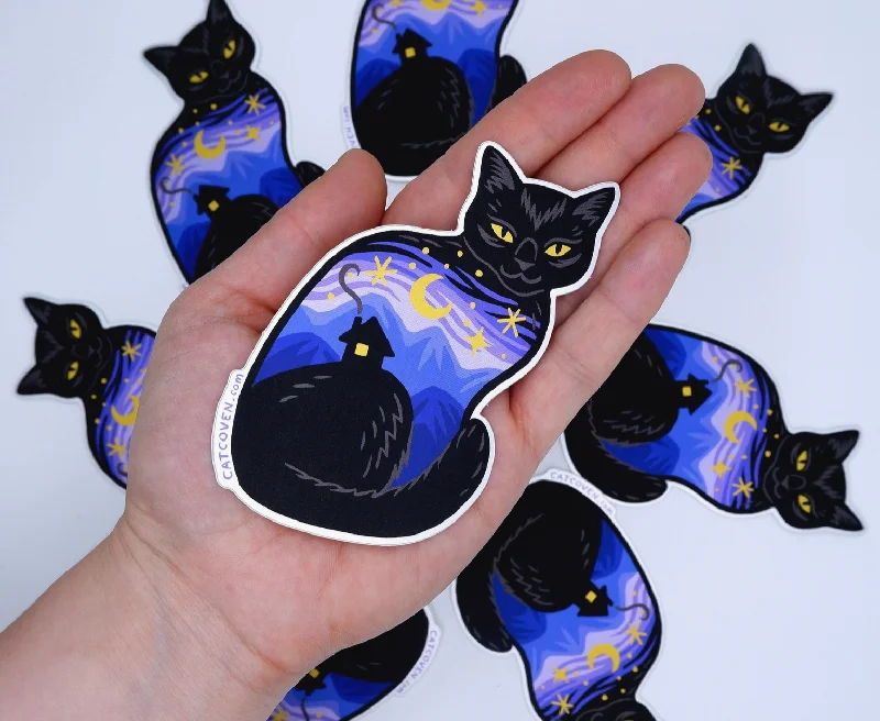 CAT COVEN Twilight Cat Matte Mirror Sticker