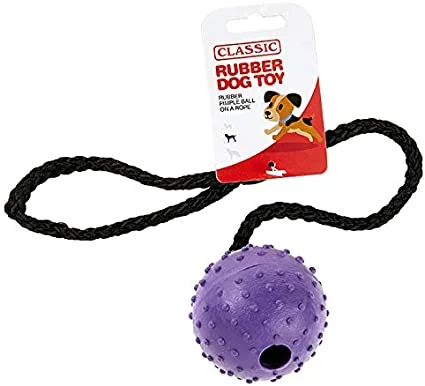 Classic - Pimple Rubber Ball & Rope - 70mm