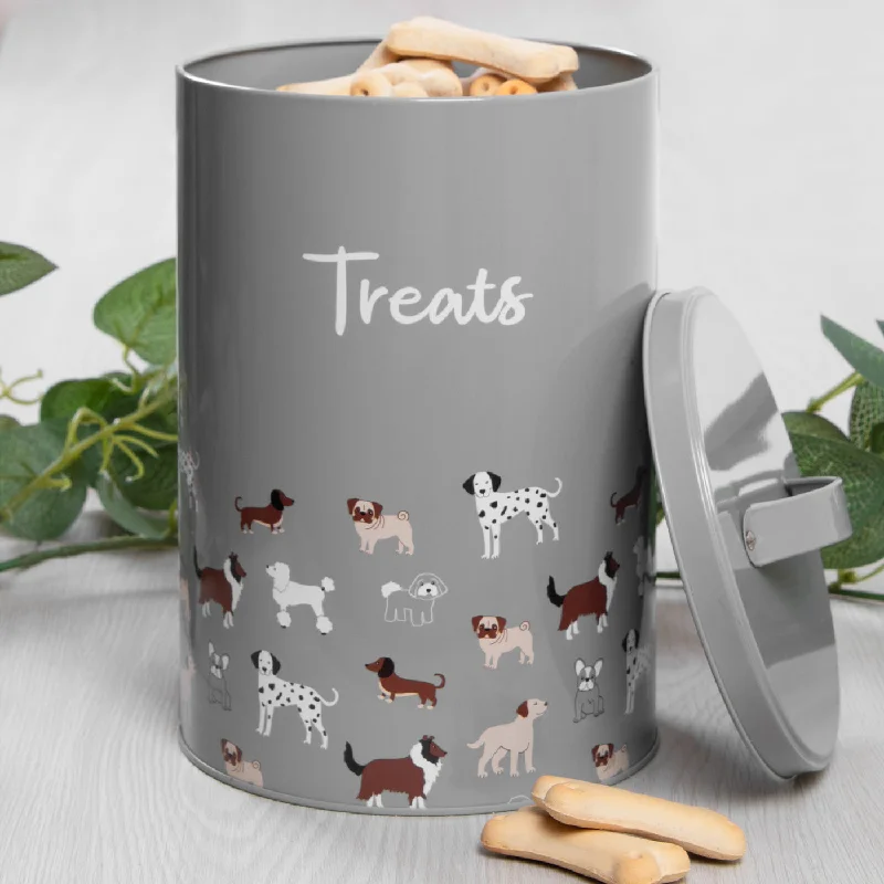 Dog Print Pet Treat Tin With Lid