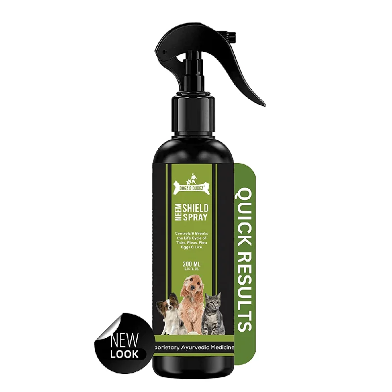 DOGZ & DUDEZ Natural Neem Shield Tick & Flea Repellent Spray for Dogs and Cats