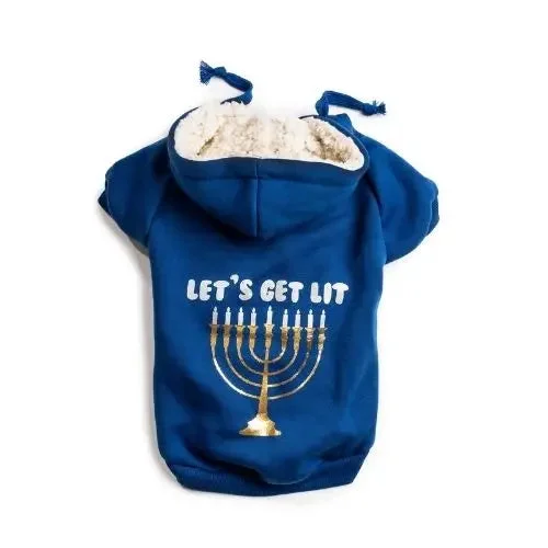 Fabdog Let's Get Lit Hanukkah Dog Hoodie