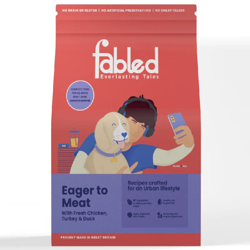 Fabled Eager to Meat Fresh Chicken Turkey and Duck Adult Dog Dry Food (Limited Shelf Life)