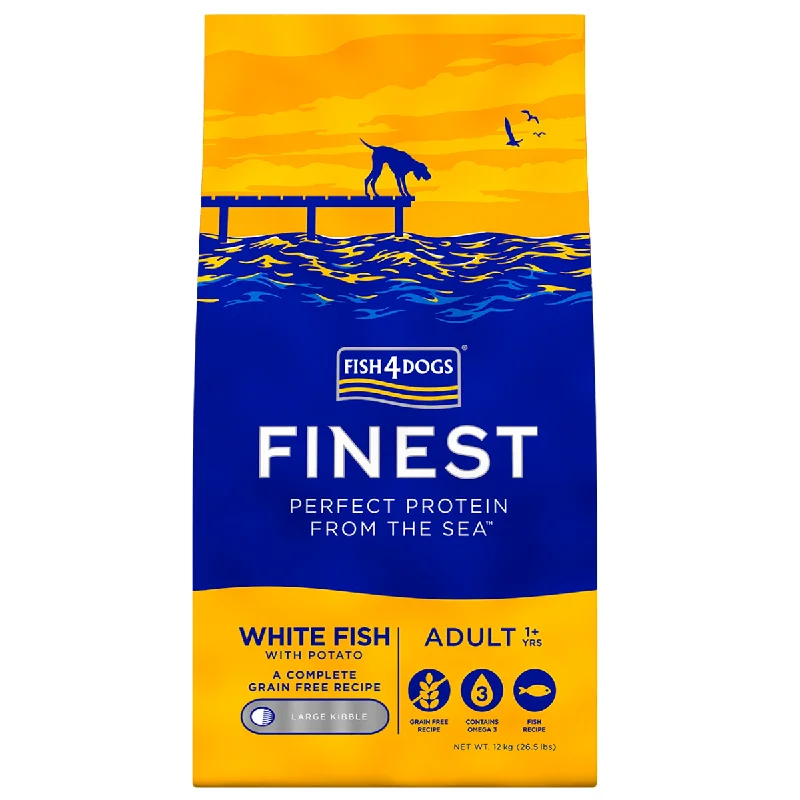 Fish4Dogs Finest | Grain Free Dry Dog Food | Large Breed Adult | White Fish with Potato