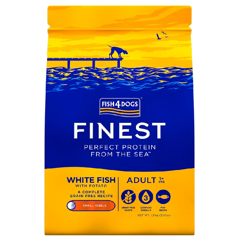 Fish4Dogs Finest | Grain Free Dry Dog Food | Small Breed Adult | White Fish with Potato