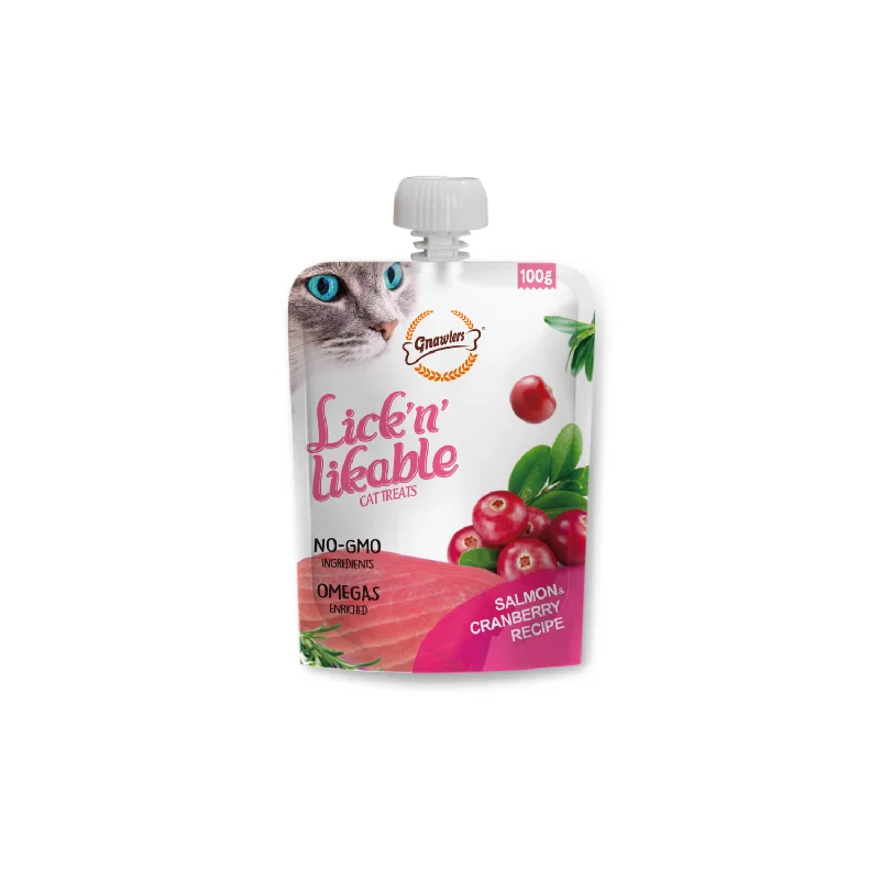 GNAWLERS Lick N Likable Treat Salmon & Cranberry Flavour