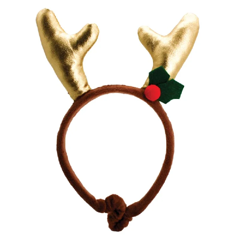 Happy Pet | Christmas Dog Dress-Up | Gold Antler Headband