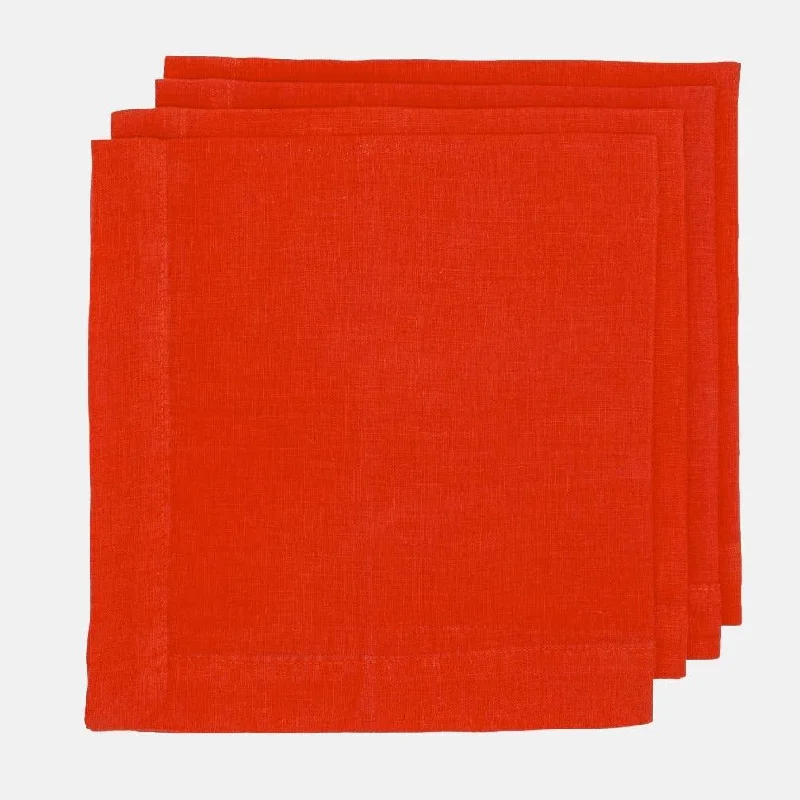 International Orange HG Signature Hand-dyed Linen Napkin