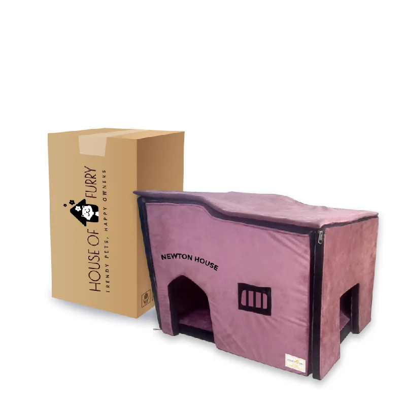 House of Furry Newton Premium Soft Turkish Velvet Hut House for Cats (Bricks)