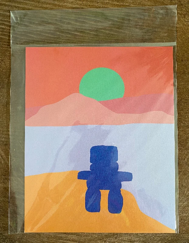 Inuksuk Print - Purple; by Isapiu