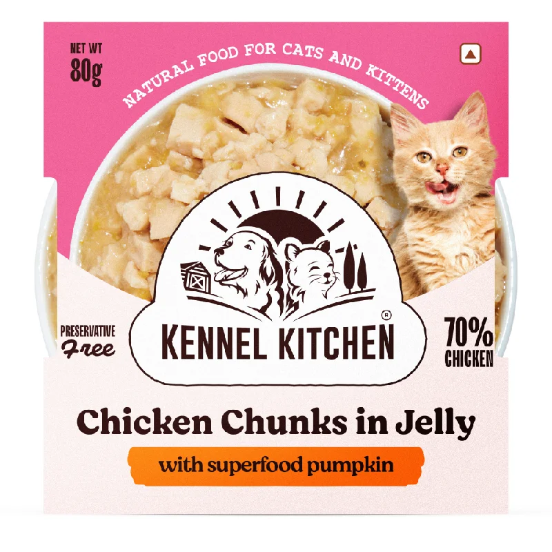 Kennel Kitchen Chicken Chunks in Jelly with Superfood Pumkin Cat Wet Food