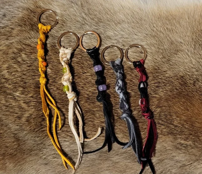 Key Chain - Deer Hide Macrame