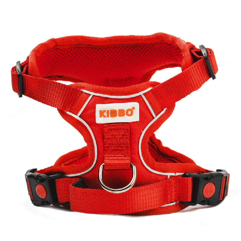 Kibbo Reflective Vest Harness with Dual Lock Buckle for Dogs (Red)