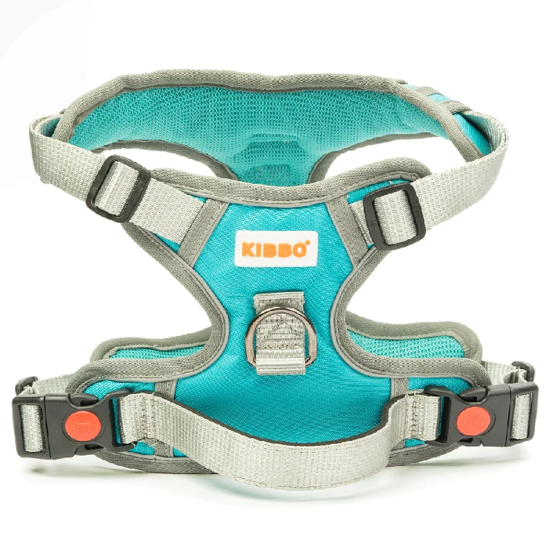 Kibbo Reflective Vest Harness with Dual Lock Buckle for Dogs (Sea Green)