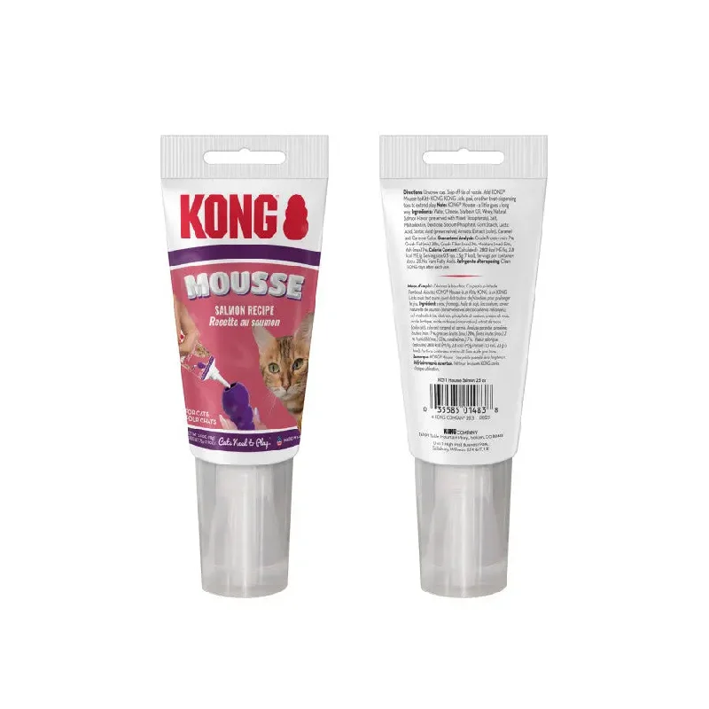 KONG Mousse Salmon Cat Treat Paste 2.5 oz