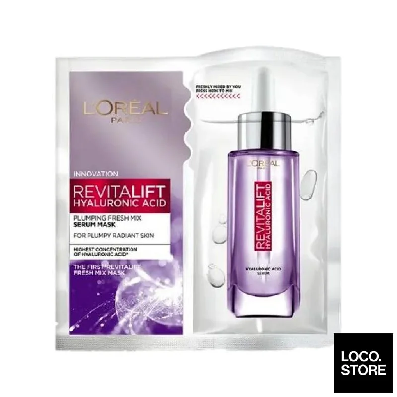 L'Oreal Paris Revitalift Hyaluronic Acid Plumping Fresh Mix Serum Mask 1s