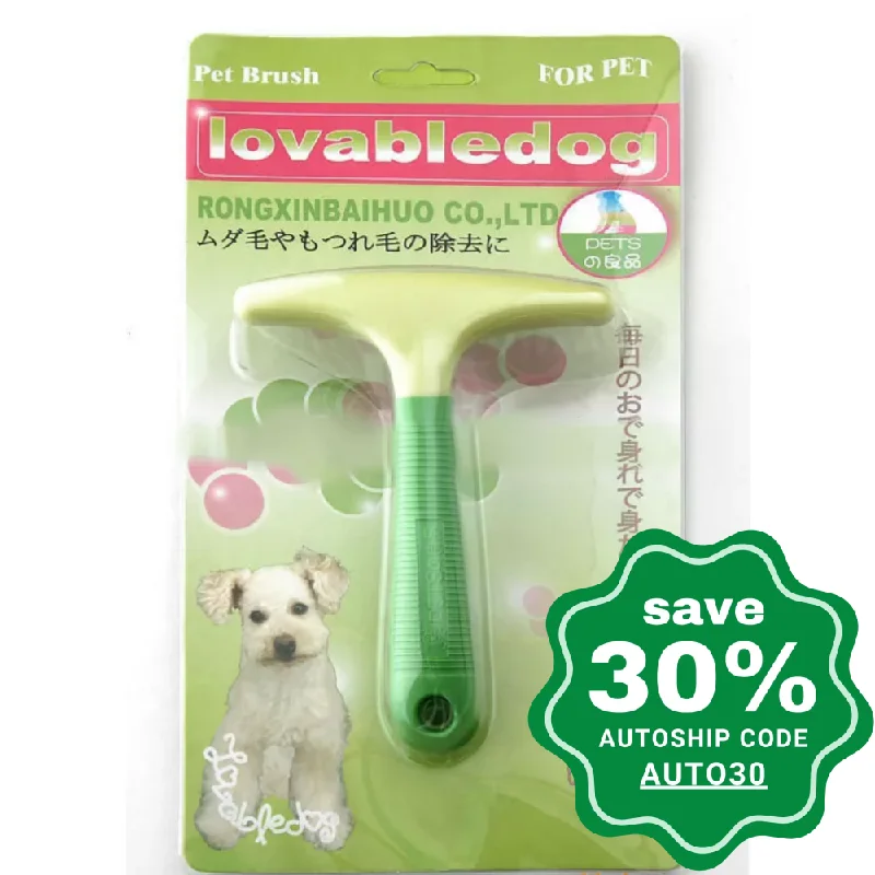 Lovabledog - T-comb Natural sculpt Undercoat Rake with Non-slip Handle