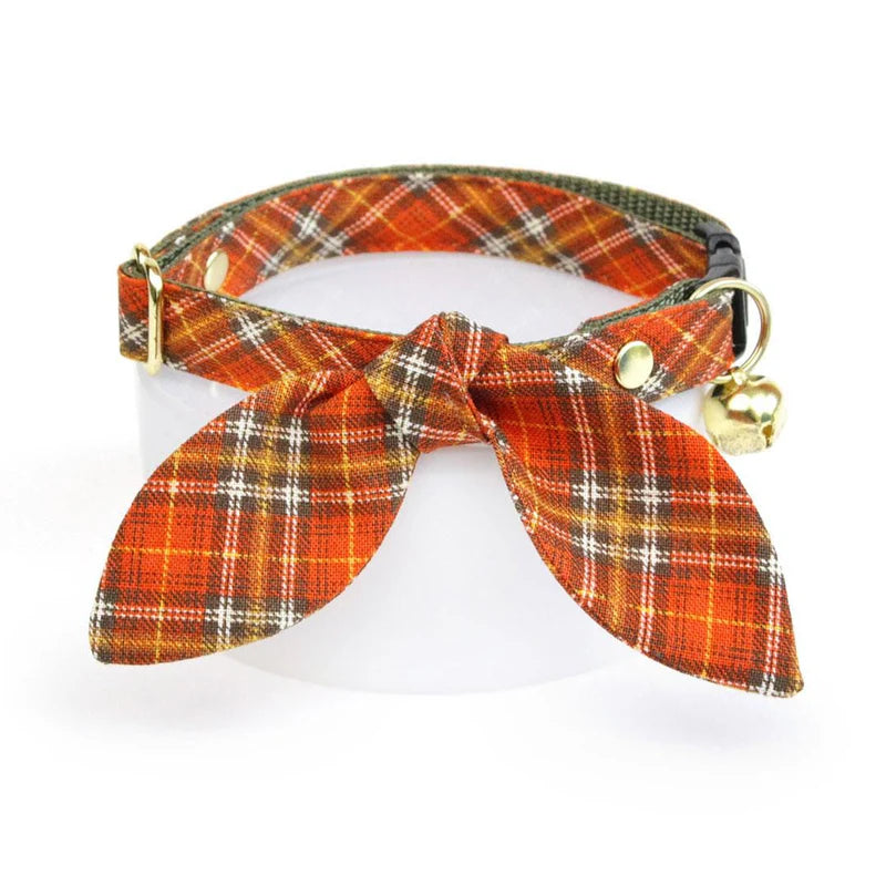 MADE BY CLEO Pecan Praline Collar with Bunny Ear Bow