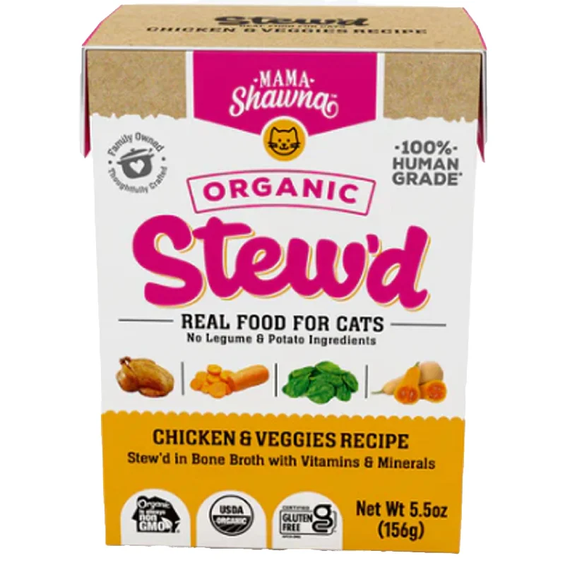 Mama Shawna Organic Stew'd Cat Chicken & Veggies 5.5 oz