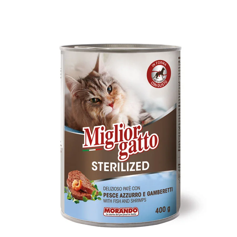 Migliorgatto Sterilized DELICATE PATÉ WITH OILY FISH AND SHRIMP 400GR