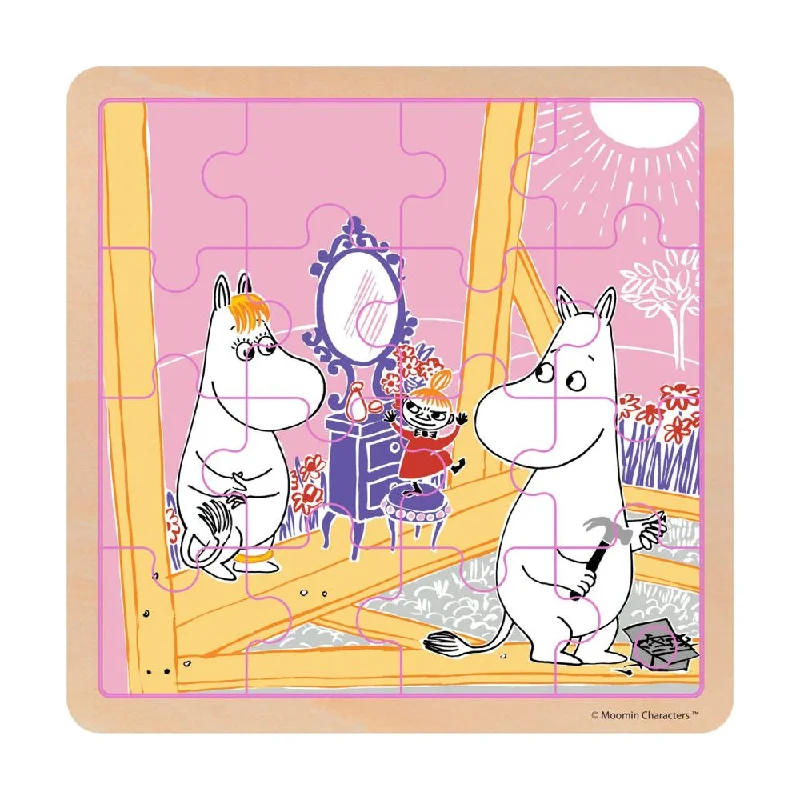 Moomin Construction Fun Wooden Square Puzzle - Barbo Toys