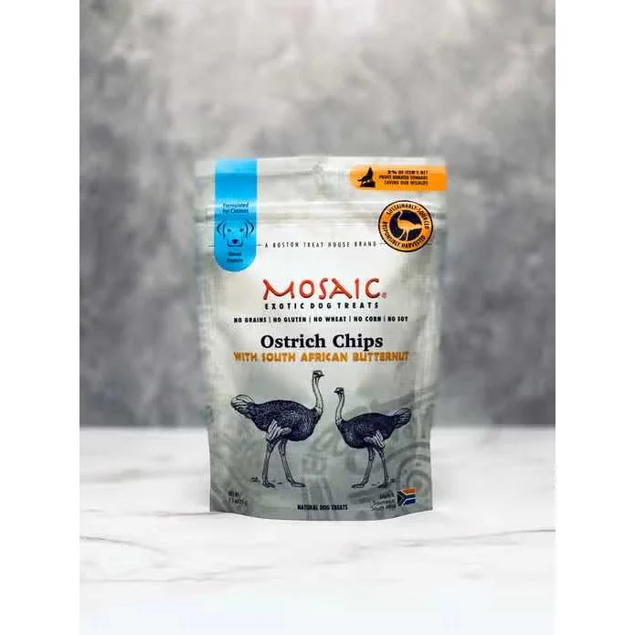 Mosaic South African Ostrich Chips Infused with Butternut Dog Treats