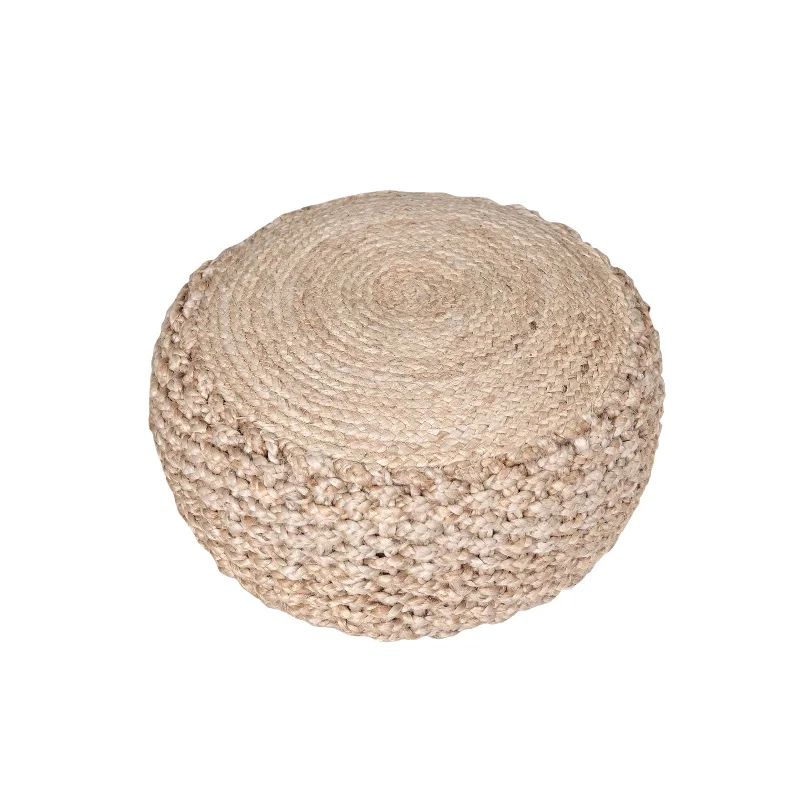 Natural Braided Jute Pouf