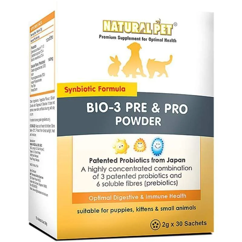 20% OFF Natural Pet Bio-3 Pre & Pro Powder for Pets 60g (30 x 2g)