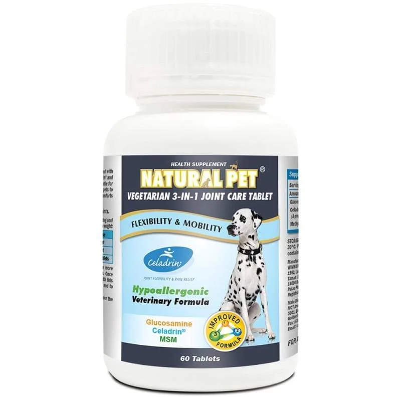 20% OFF Natural Pet Vegetarian 3-in-1 Joint Care 60 Tablets