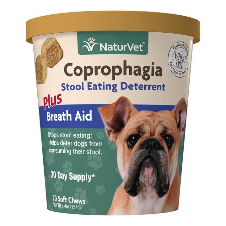 [20% OFF] NaturVet Coprophagia Stool Eating Deterrent & Breath Aid Chewable Tablets 60 Count