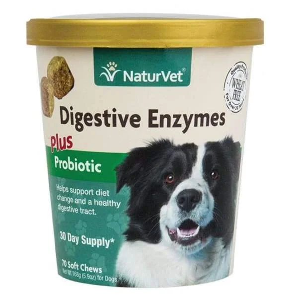 [20% OFF] NaturVet Digestive Enzymes Plus Pre & Probiotics Soft Chew Cup 70 count